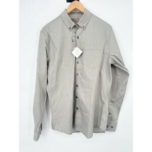 5.11 Tactical Alpha Flex Long Sleeve Button Down Shirt Mens Medium Gray Striped